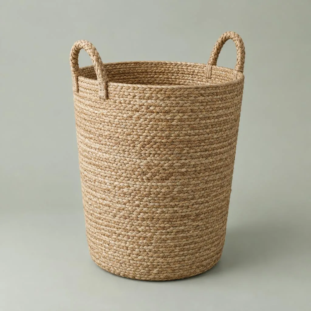 Jute laundry basket with handles