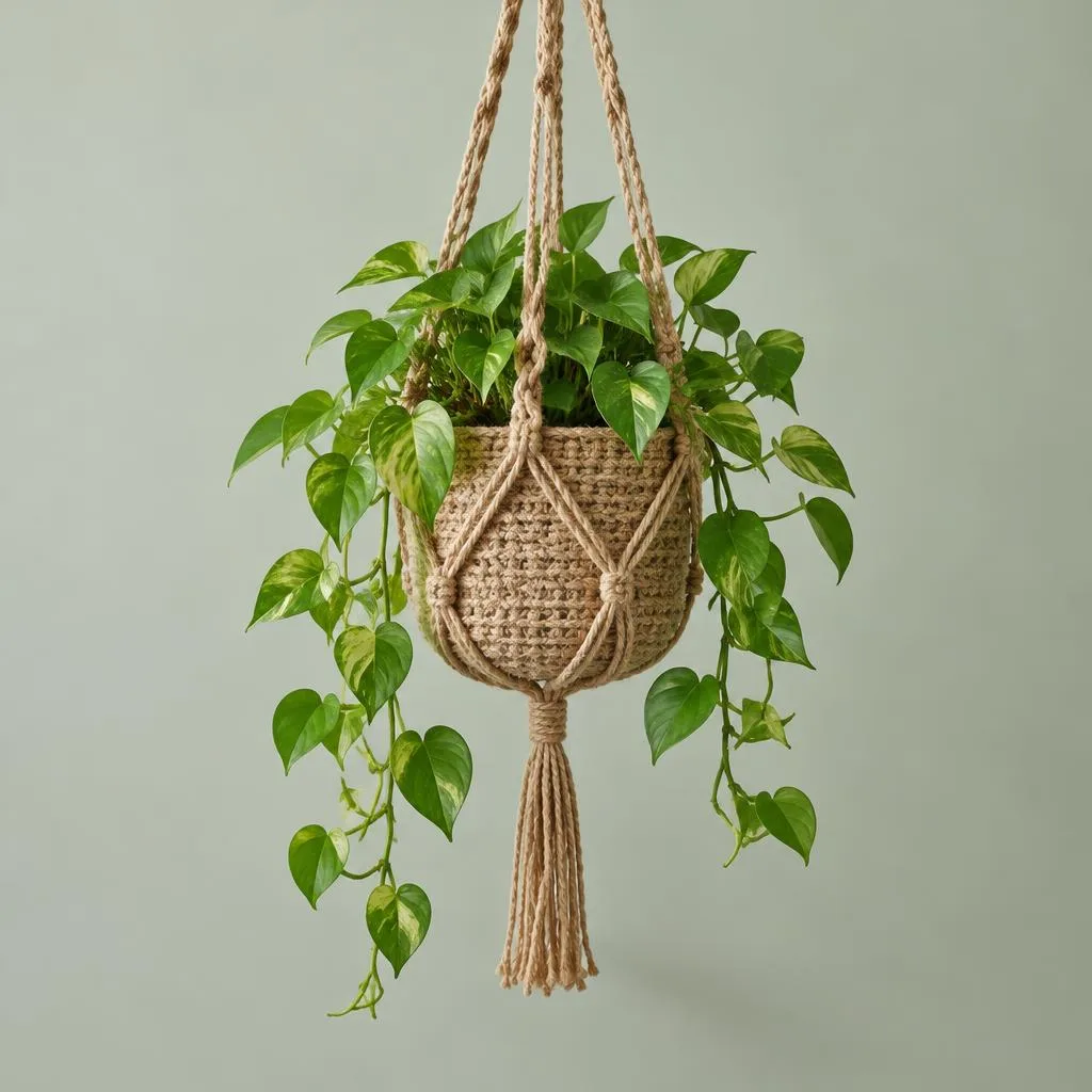 Woven hanging planter