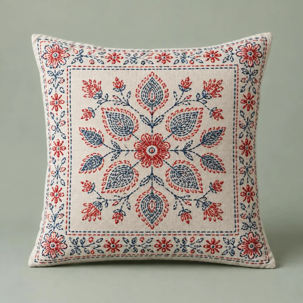 Nakshi embroidered cushion cover