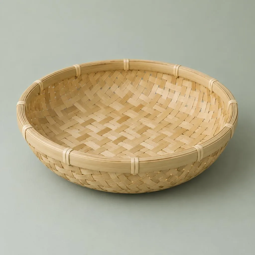 Round bamboo basket